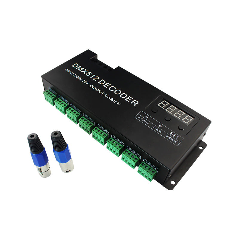 Display Screen DMX512 Decoder 24CH RGB