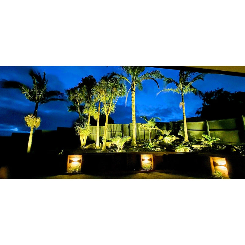 Garden lighting consultation service showing illuminated outdoor space