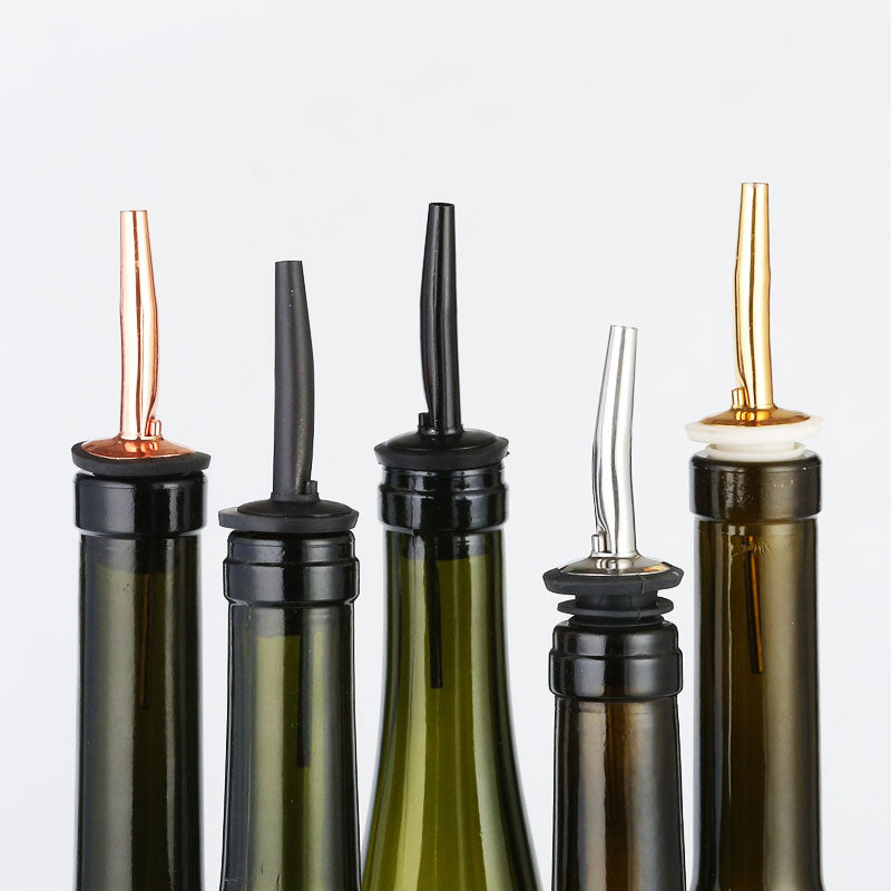 Stainless steel bottle pourer close-up view