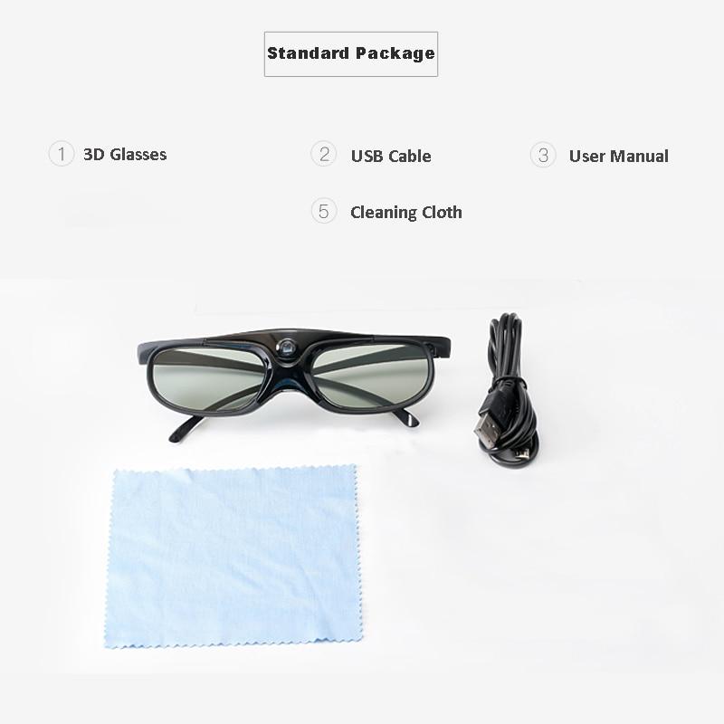 Active shutter 3D glasses charging with USB cable