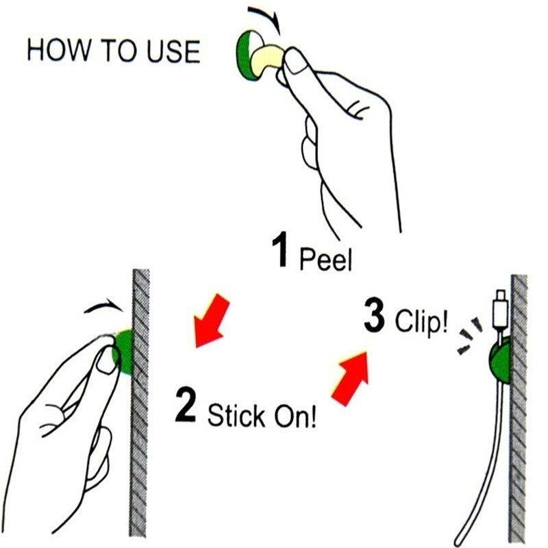 Cable clip holder showing adhesive backing and compact design