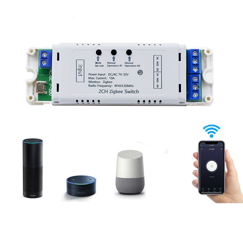 ZigBee relay module with Alexa and Google Home compatibility