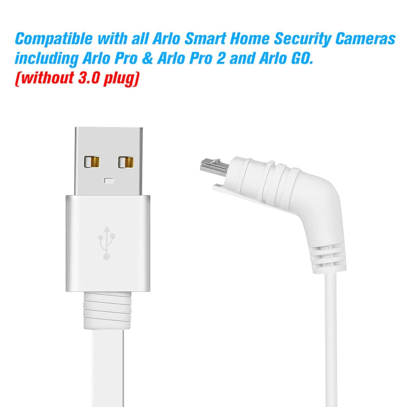 Flat charging cable connector for Arlo camera showing waterproof seal