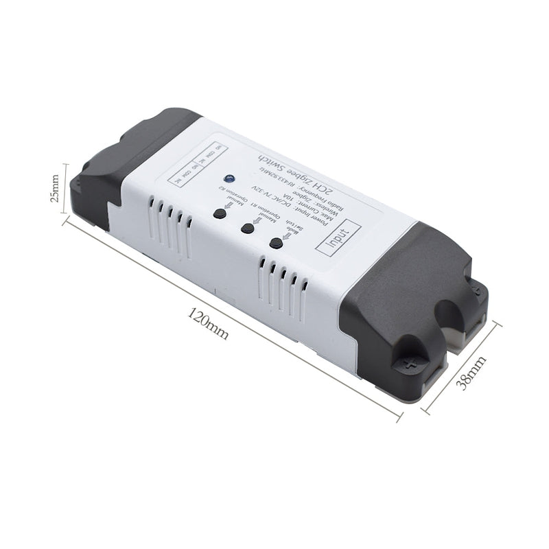 ZigBee smart relay module dimensions and specifications