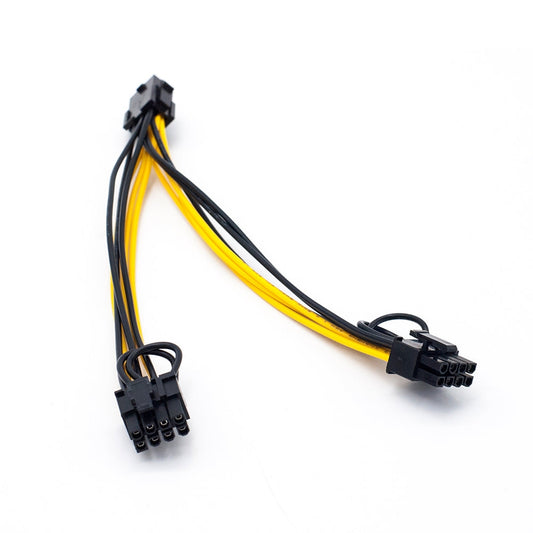 PCI-E 6-pin to Dual 6+2-pin (6-pin/8-pin) Power Splitter Cable