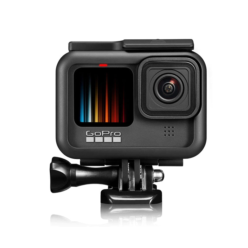 GoPro compatible protective housing frame with mounting bracket