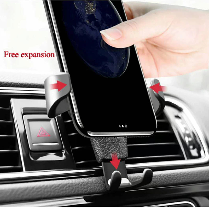 Phone holder demonstrating secure grip mechanism