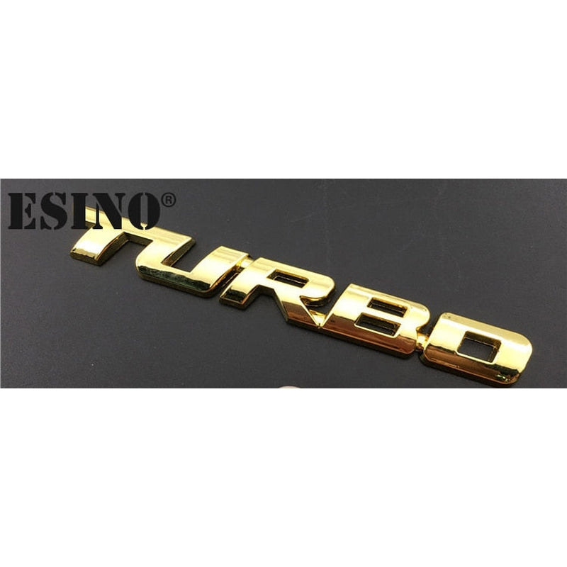 New Car Turbo Boost 3D Metal Chrome Zinc Alloy Emblem Badge