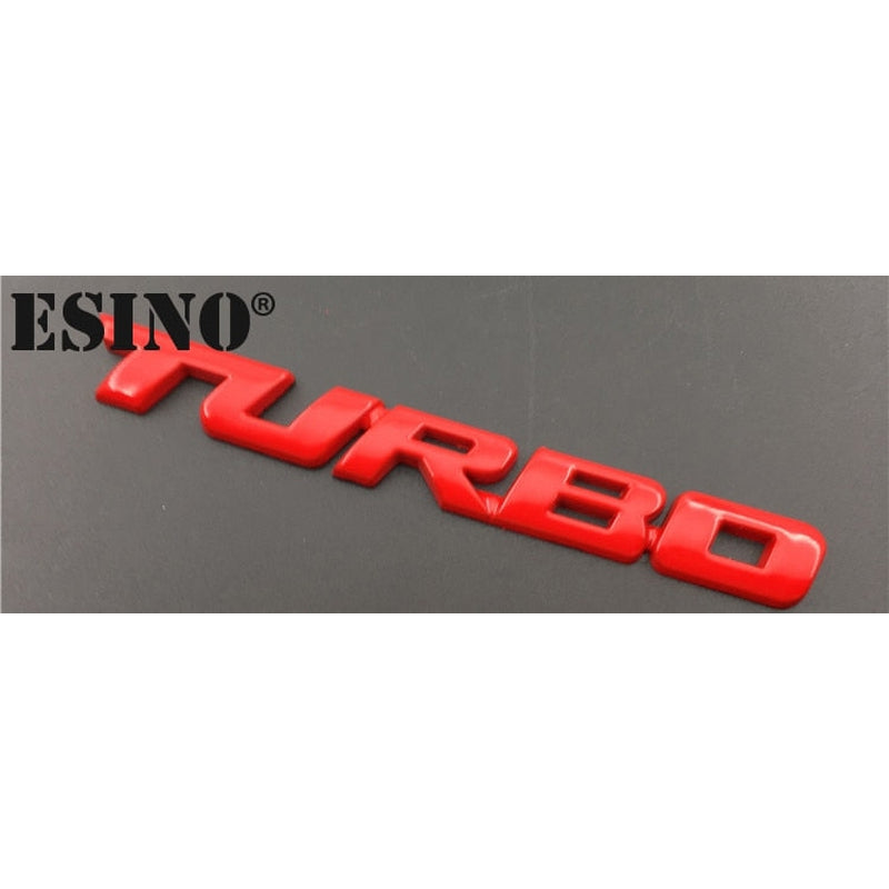 3D Turbo car badge with chrome finish