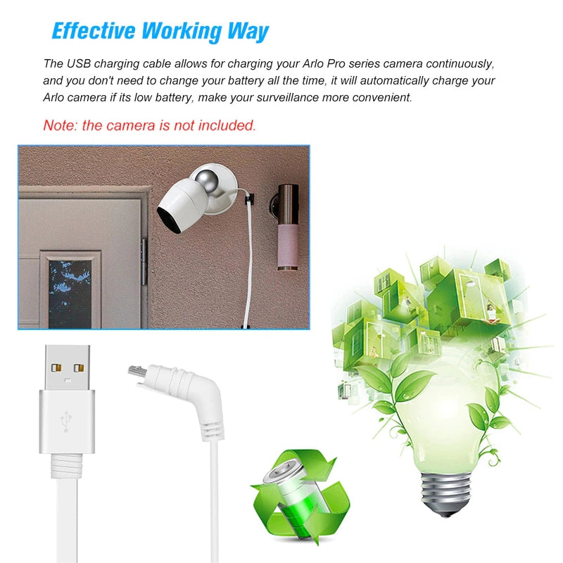 Arlo camera charging cable USB connector detail