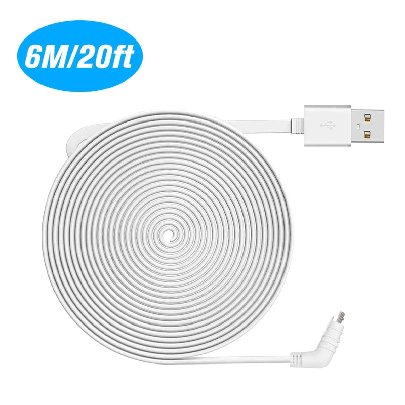 6m white charging cable for Arlo Pro and Arlo Pro 2 security cameras