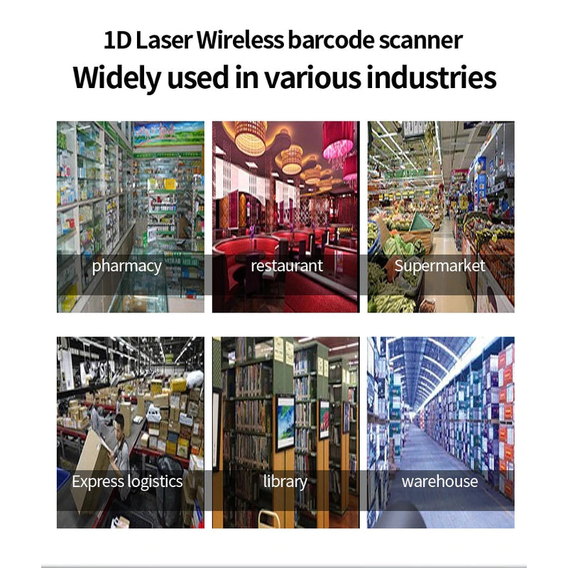 Barcode reader, Laser, 1D Handheld - Wired (USB) or Wireless