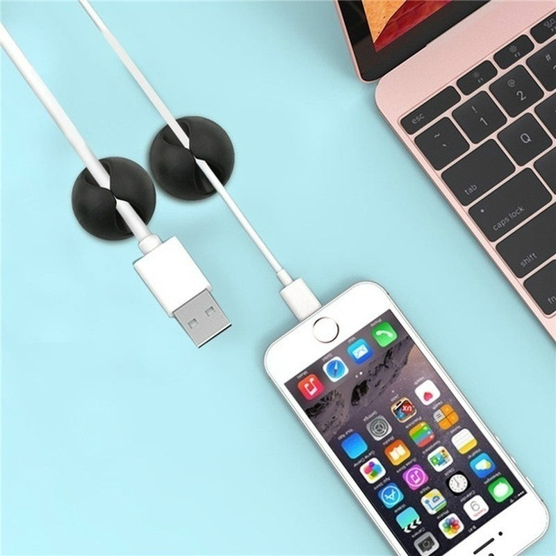 Multipurpose Car Desk Desktop Wall Round USB Wire Cord Cable Holder Clip - 5 pack