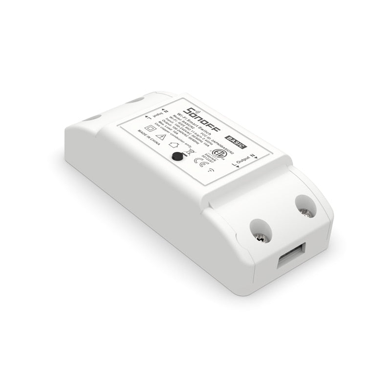 Sonoff Basic R2 WiFi smart switch module front view