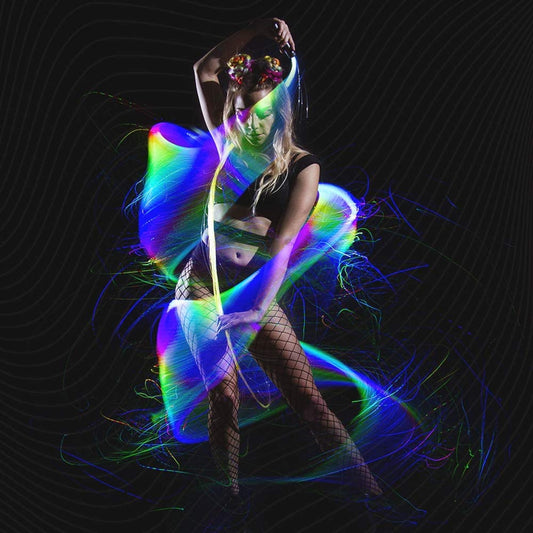 LED Fiber Optic Whip inch Swivel Dance Festival