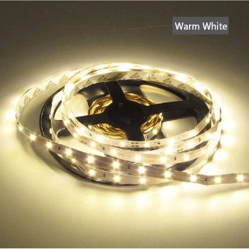 Close-up of 2835 LED chips on flexible strip light