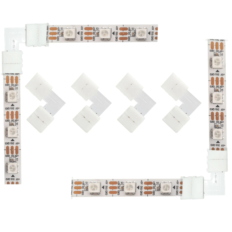 LED strip connector compatible with 10mm and 12mm strips