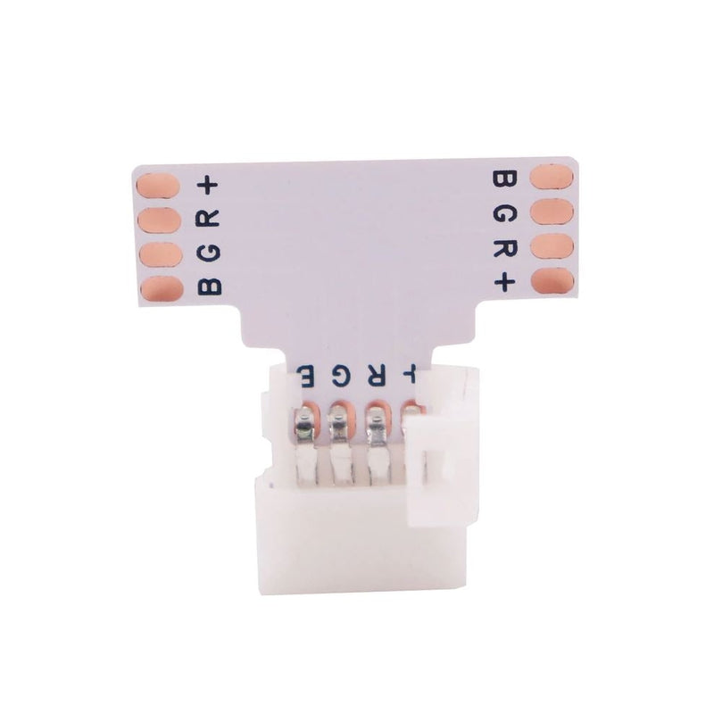 White PCB LED strip connector with PVC housing