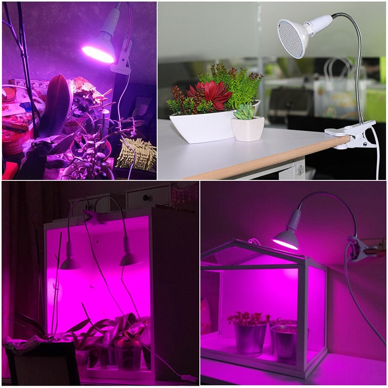 LED grow light showing E27 base fitting