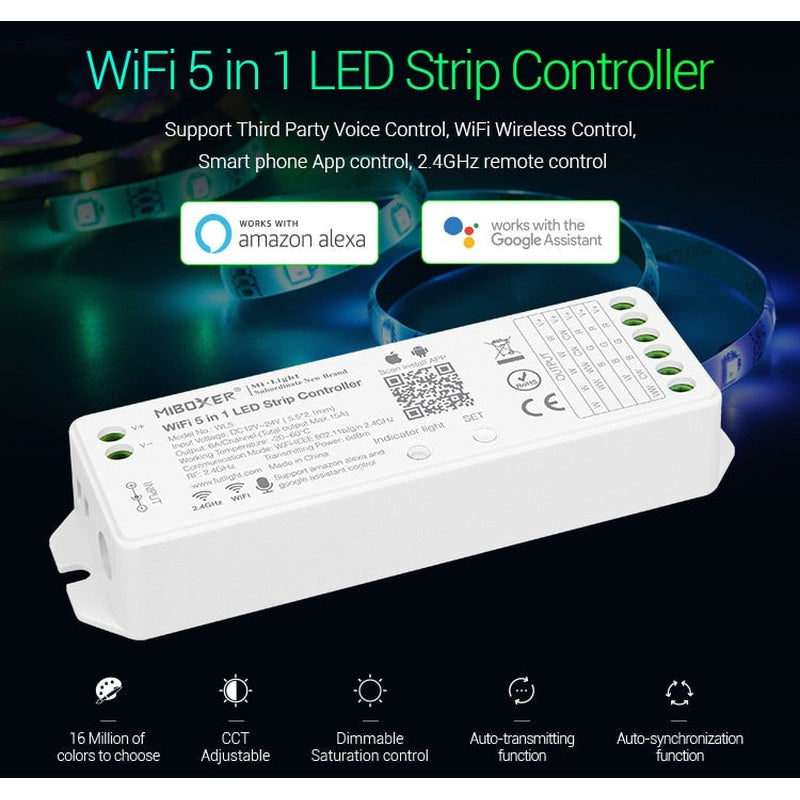 Milight WL5 RGB+CCT LED strip controller setup