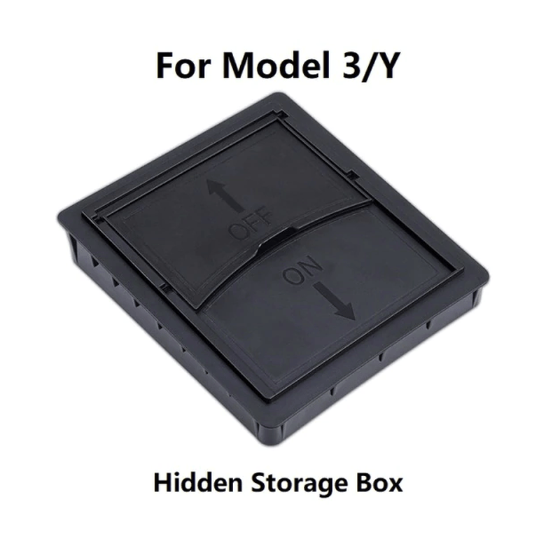Tesla center console hidden storage box for armrest compartment