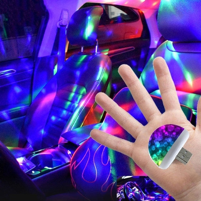 USB RGB LED disco light with multicolour rotating effect