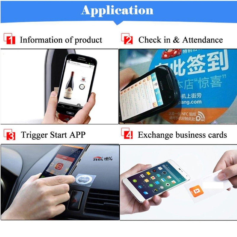 Ntag213 NFC tag stickers showing compact adhesive design