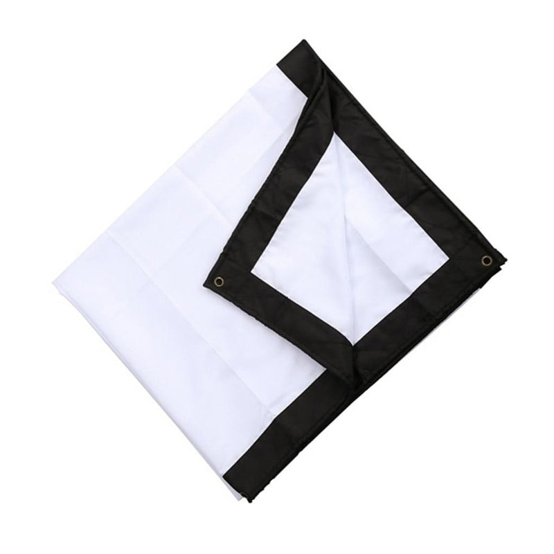 Portable projection screen 16:9 format with included mounting hooks
