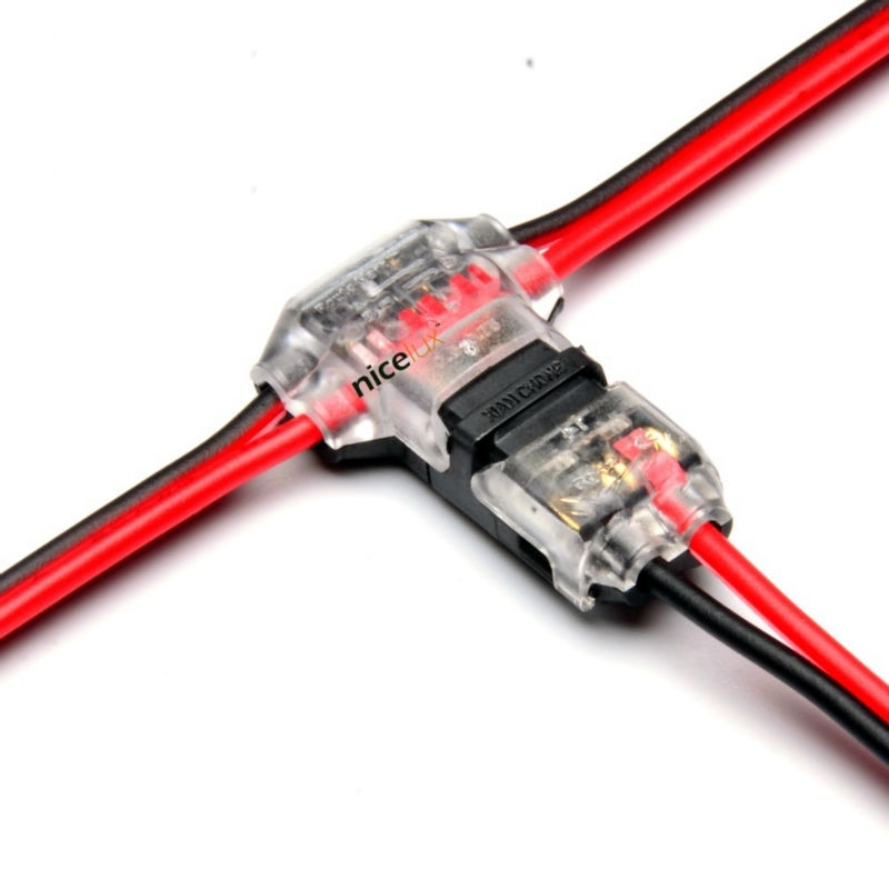 2 pin non-stripping wire connector transparent housing