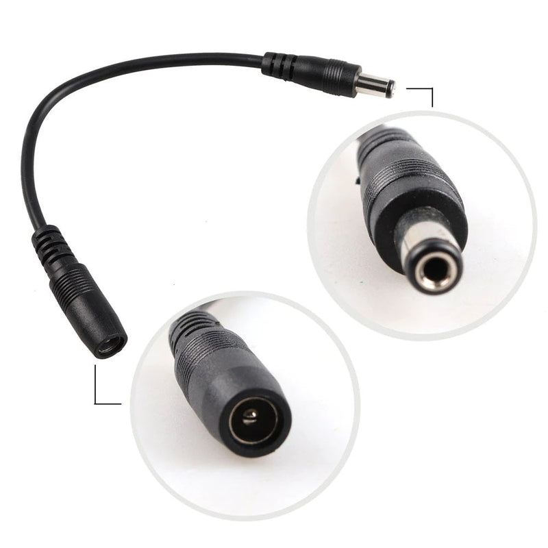 DC polarity adapter showing male and female connectors