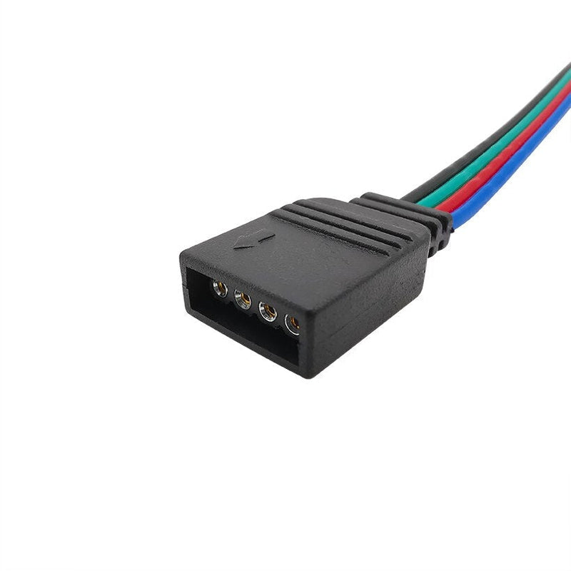 RGB LED strip female socket connector showing 4-pin connection