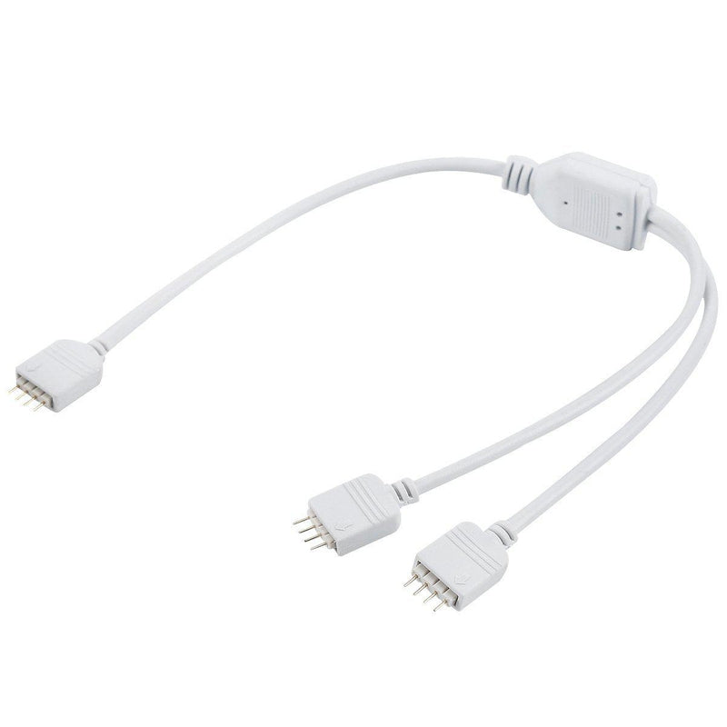 RGB 4-pin LED strip splitter cable showing connectors