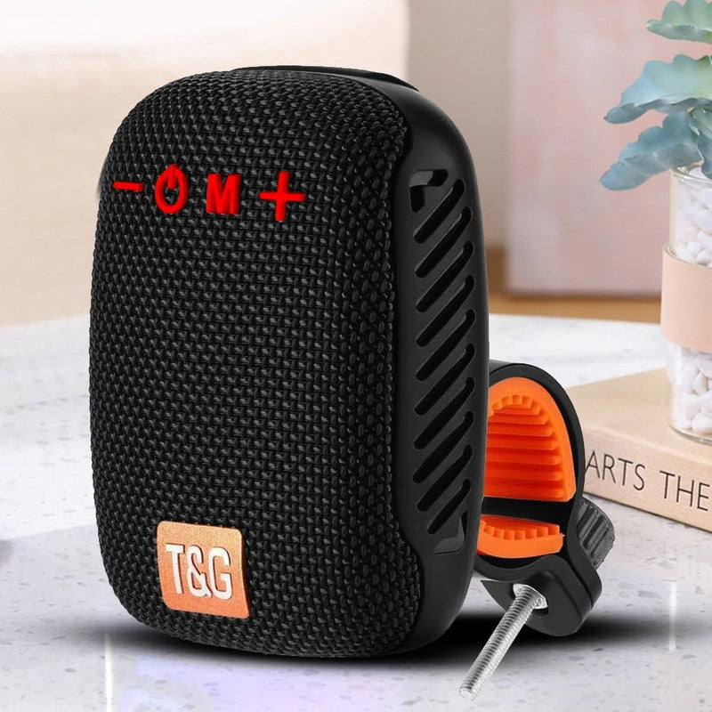Rechargeable bike speaker showing Type-C USB charging port