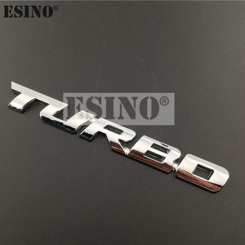 New Car Turbo Boost 3D Metal Chrome Zinc Alloy Emblem Badge