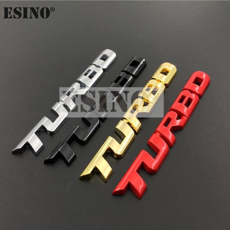 New Car Turbo Boost 3D Metal Chrome Zinc Alloy Emblem Badge