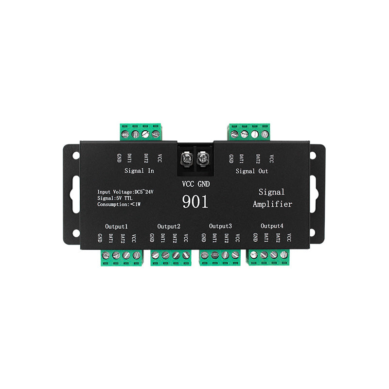 SPI Signal LED Amplifier front view showing connections