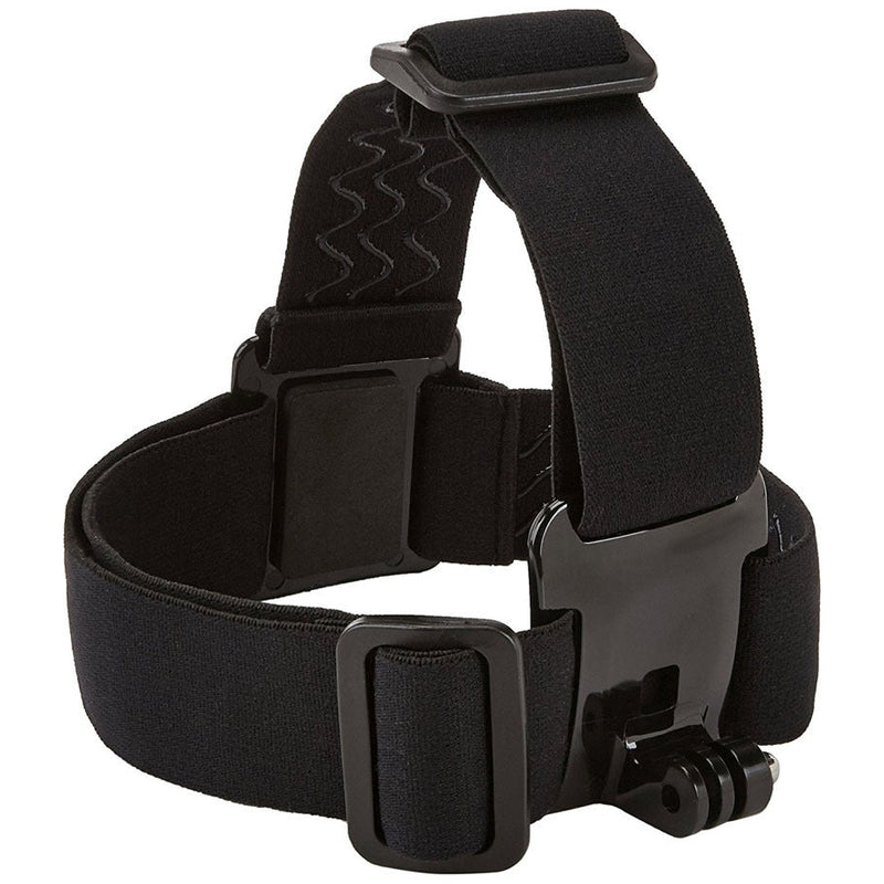 GoPro head strap mount showing adjustable band system