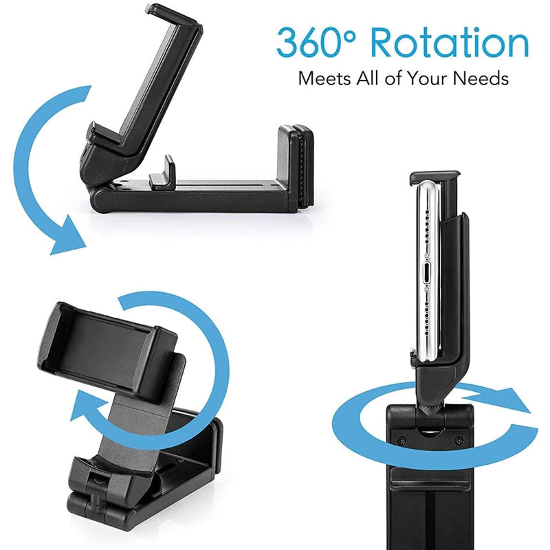 Universal travel phone mount showing size dimensions