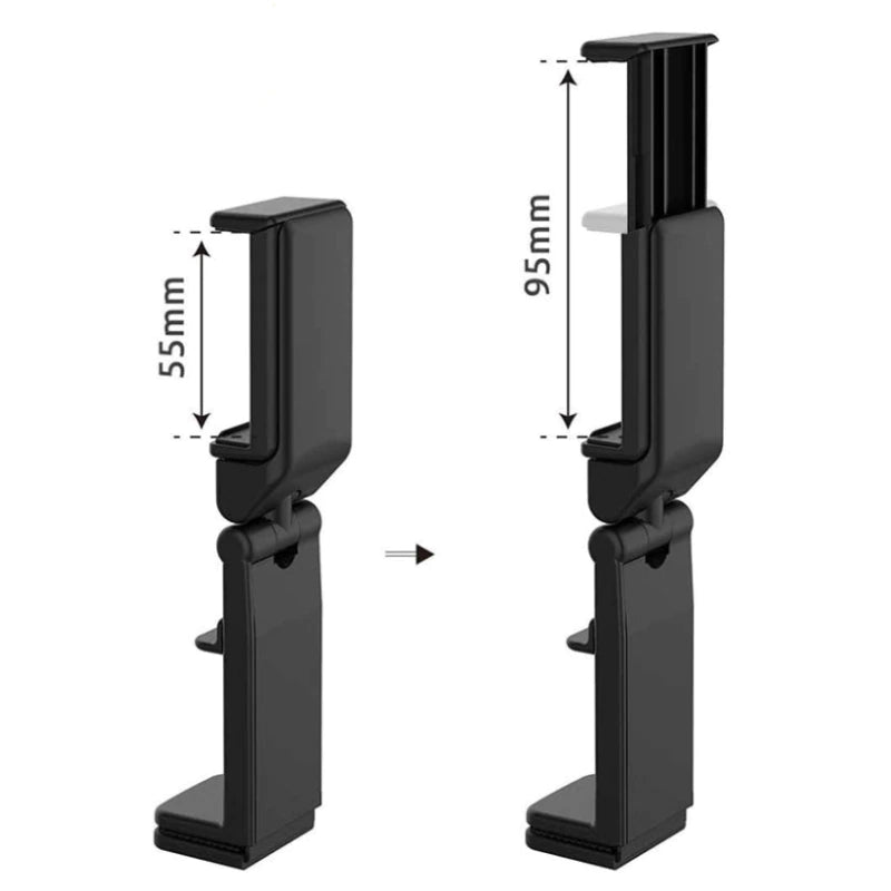 Black phone holder clip compatible with all smartphones