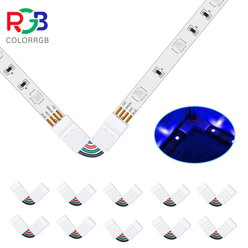 L-shape flexible corner connector for RGB LED strip lights