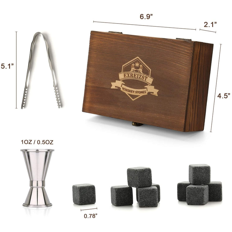 Whiskey Stones Gift Set Granite Chilling