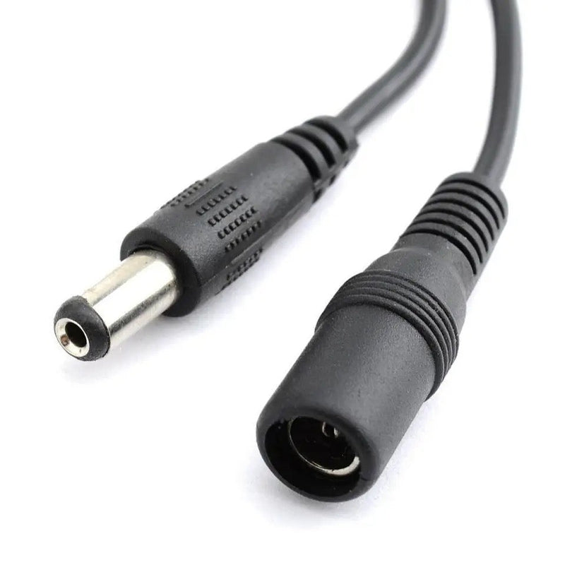 Close-up of DC extension cable male plug 2.1mm x 5.5mm