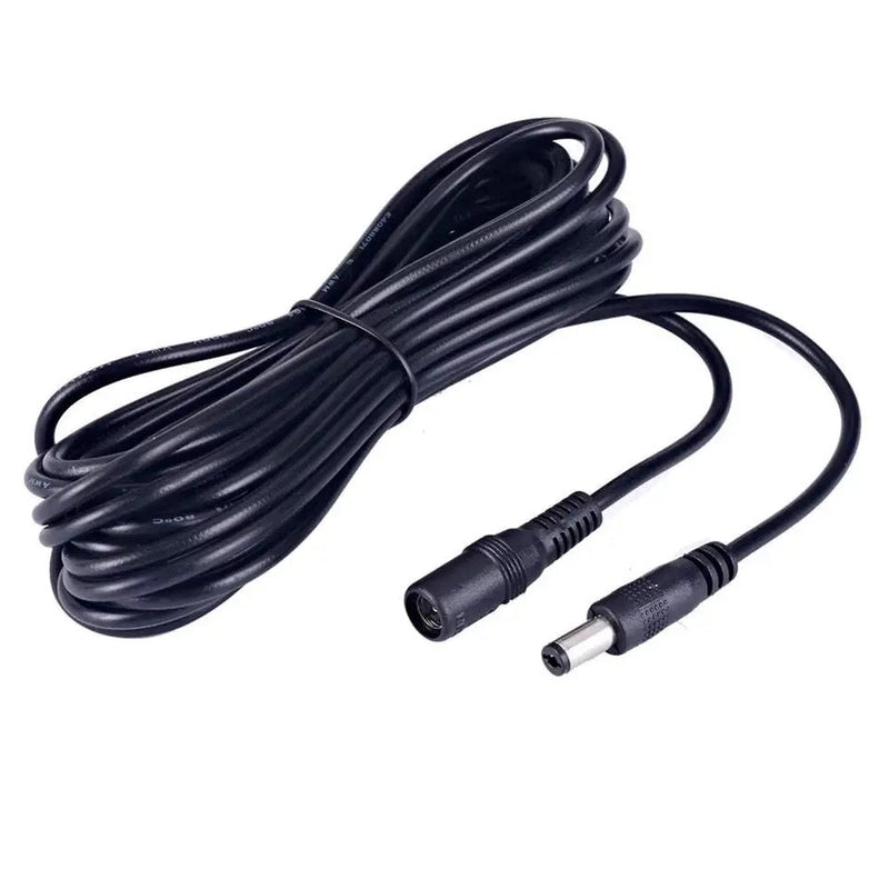 DC extension cable with 2.1mm x 5.5mm female to male connectors