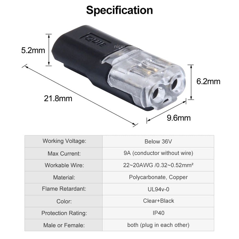 pin Pluggable Wire Connector Pair Male Female