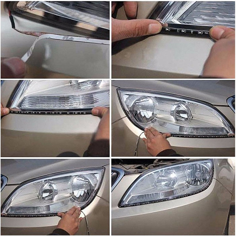 LED strip installed in car interior