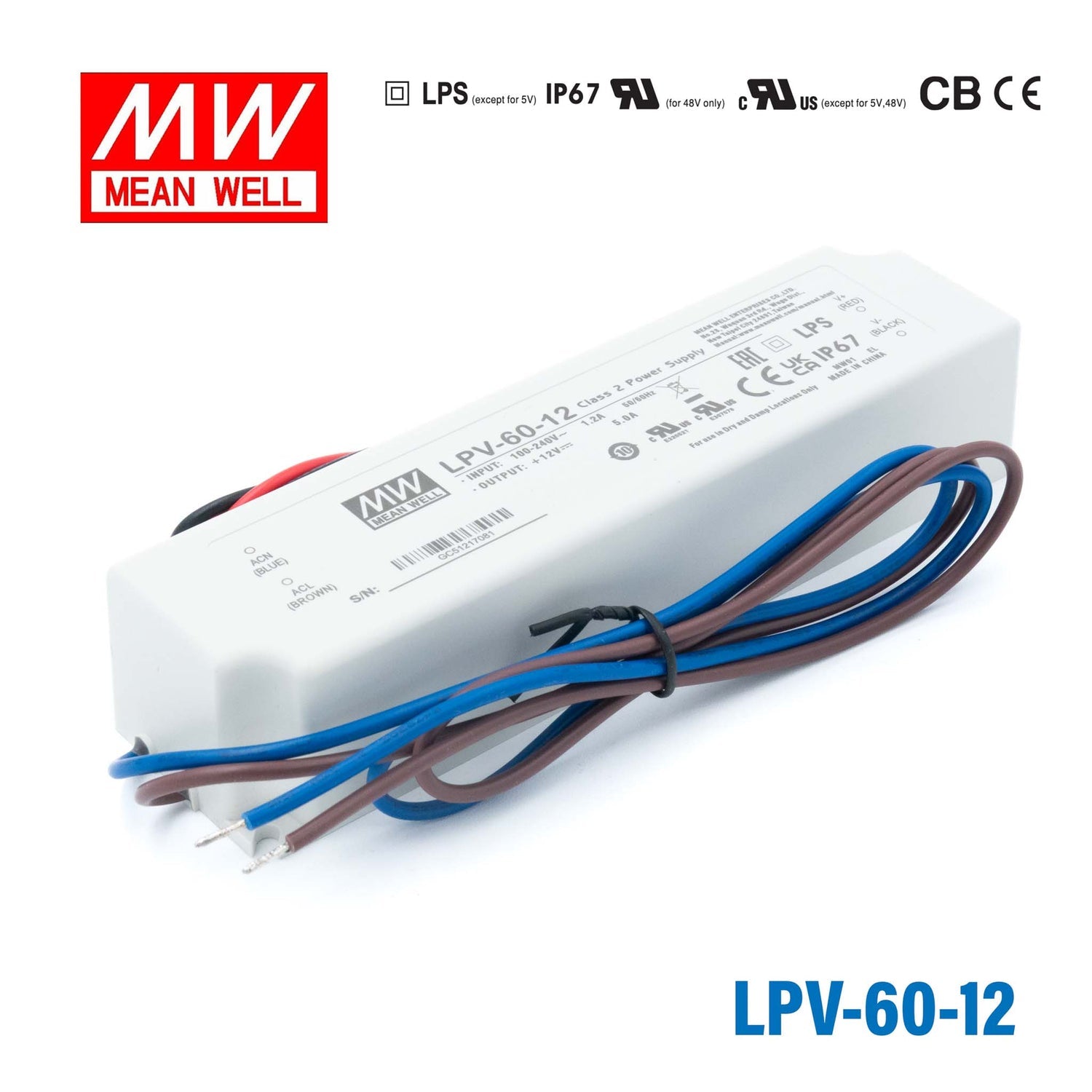 Mean Well LPV-60-12 60W 12V LED driver