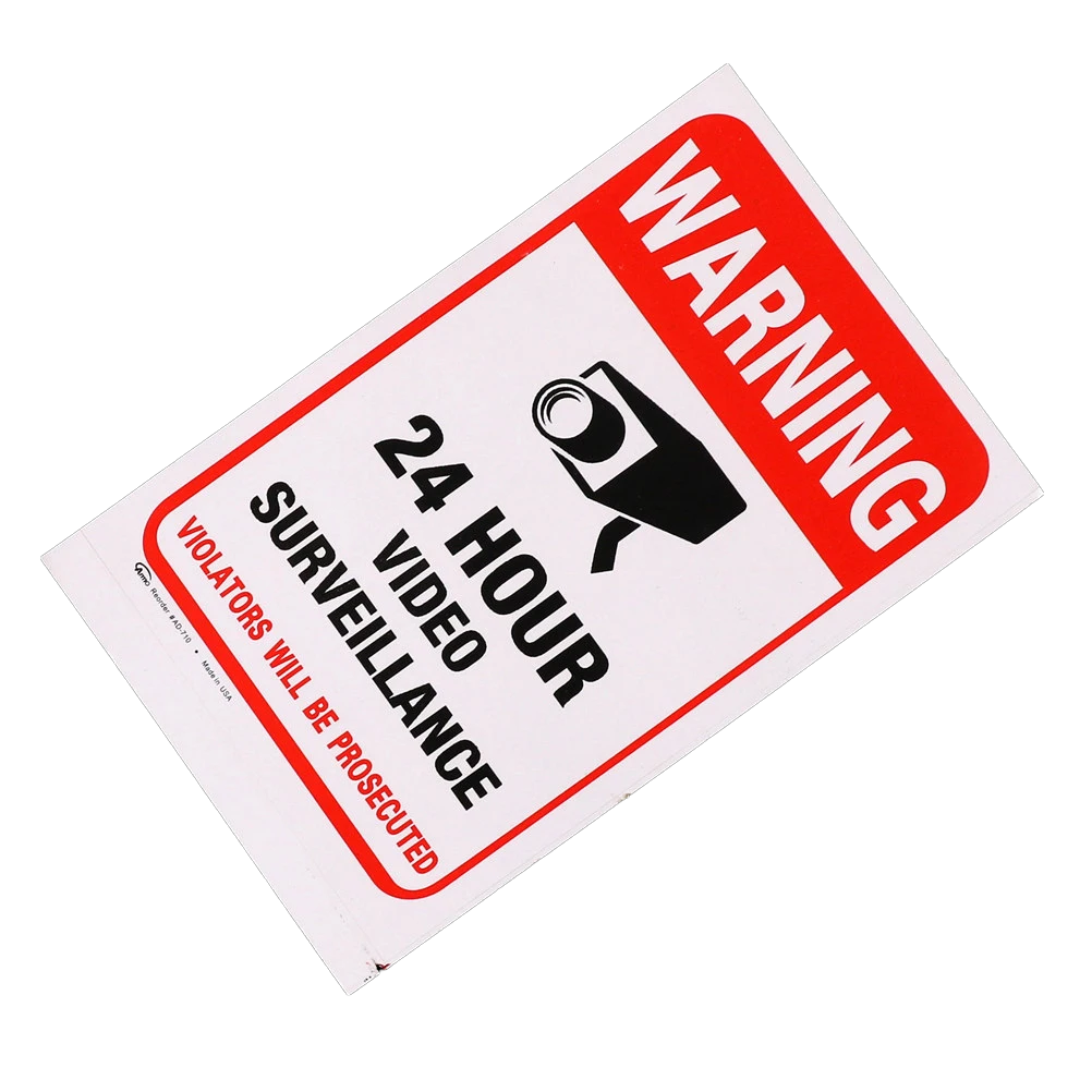 Wall Sticker 24H Video Camera System Warning Sign