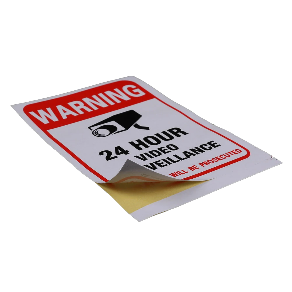 Wall Sticker 24H Video Camera System Warning Sign