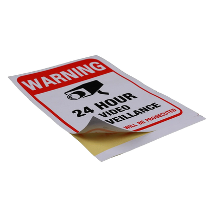 Wall Sticker 24H Video Camera System Warning Sign