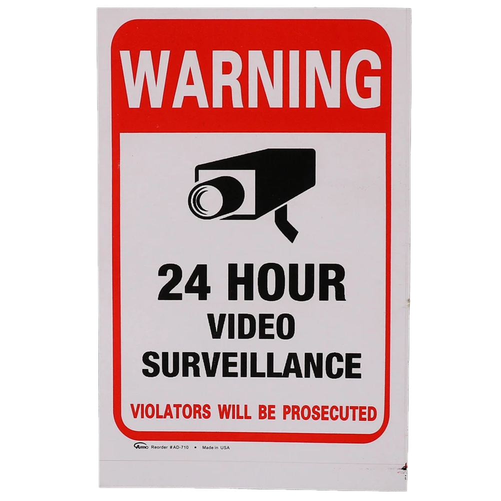 Wall Sticker 24H Video Camera System Warning Sign